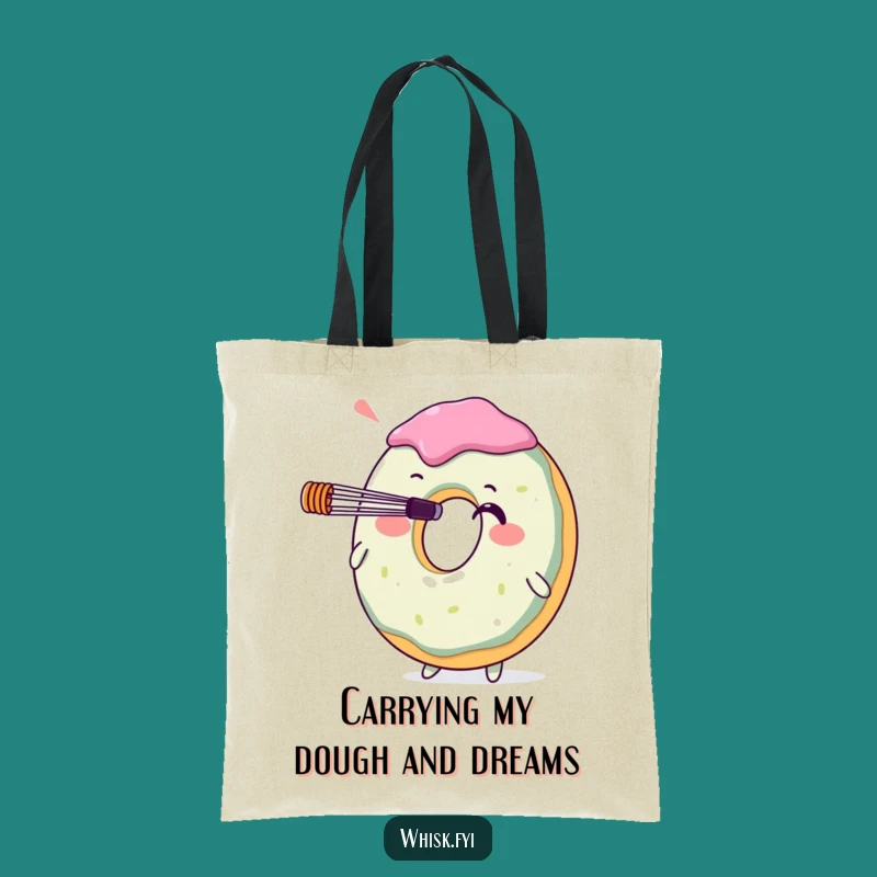 Funny Donut Whisk Nose Balance Tote Bag: Carry Your Goods with Delightful Baking Charm