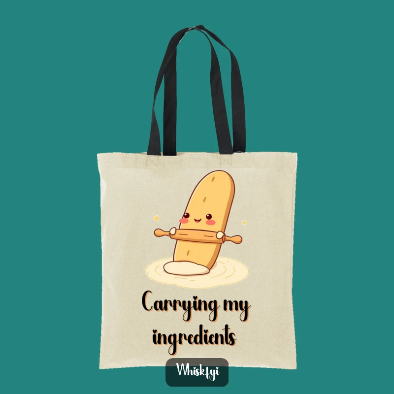 Funny Gleeful Baguette Baking Tote Bag - Cute Carb Carrier Gift