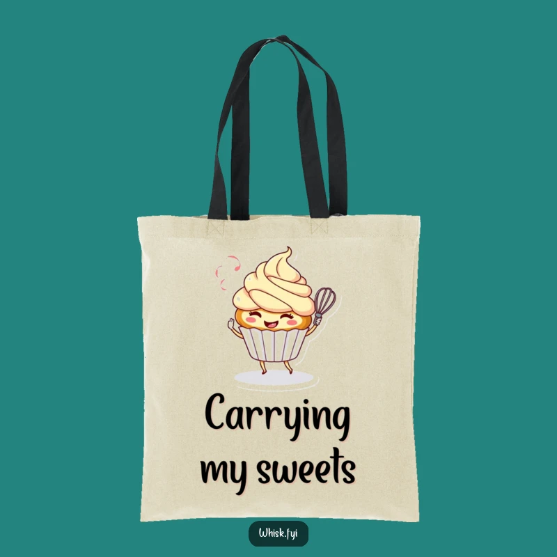 Funny Cupcake Whisk Tote Bag: Carry Your Sweetness Hilariously