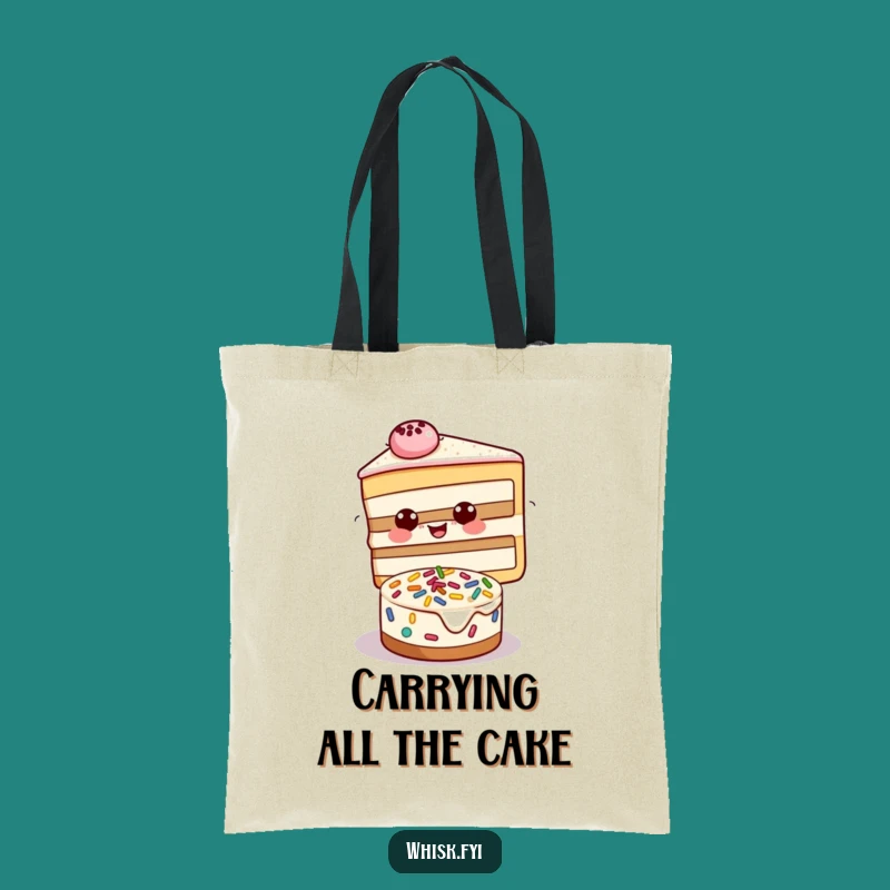 Funny Cake Decorating Tote Bag - Whimsical Baker Accessory Gift