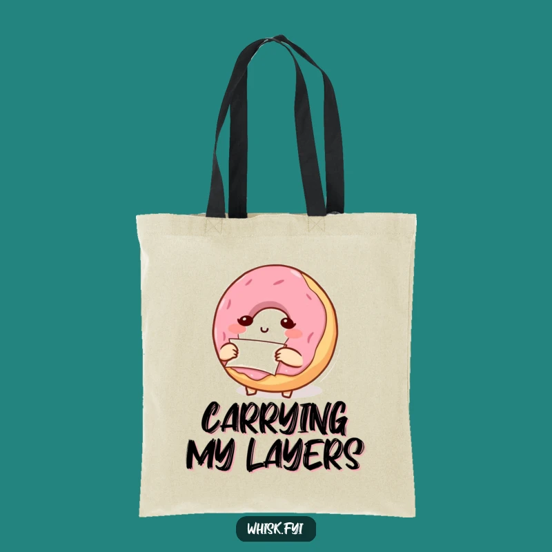 Funny Donut Folding Tote Bag: Determined Baker Accessory Gift