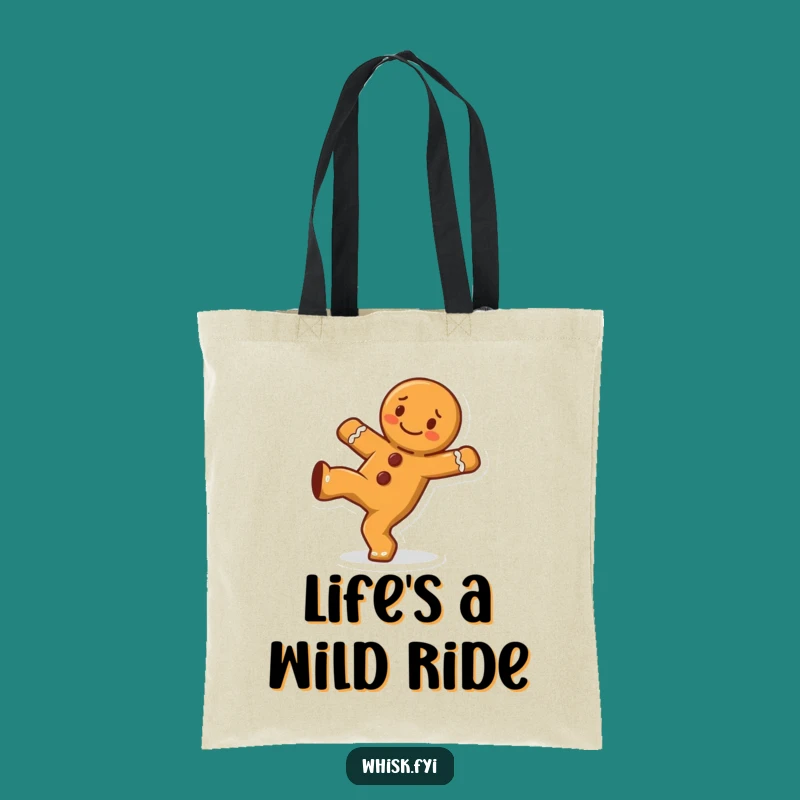 Funny Gingerbread Man Cartwheel Tote Bag - Cheerful Character, Carry Fun