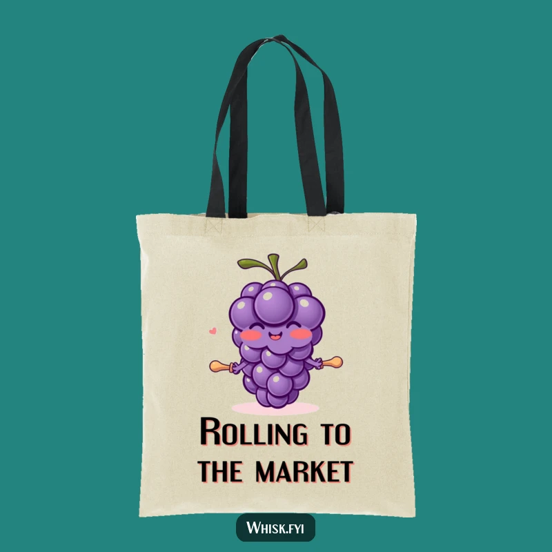 Funny Grape Baker Tote Bag - Joyful Dough Rolling Carry-all, Perfect Funny Gift