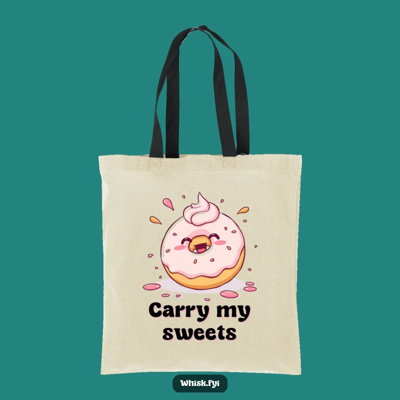 Funny Kawaii Donut Tote Bag - Hilarious Frosting Carry-All