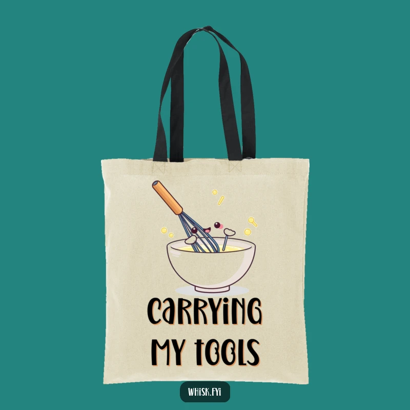 Funny Kawaii Whisk Tote Bag: Energetic Style for Groceries