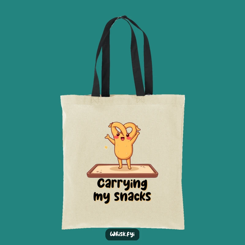 Funny Pretzel Handstand Tote Bag: Carry Snacks in Style, Great Funny Gift for Bakers