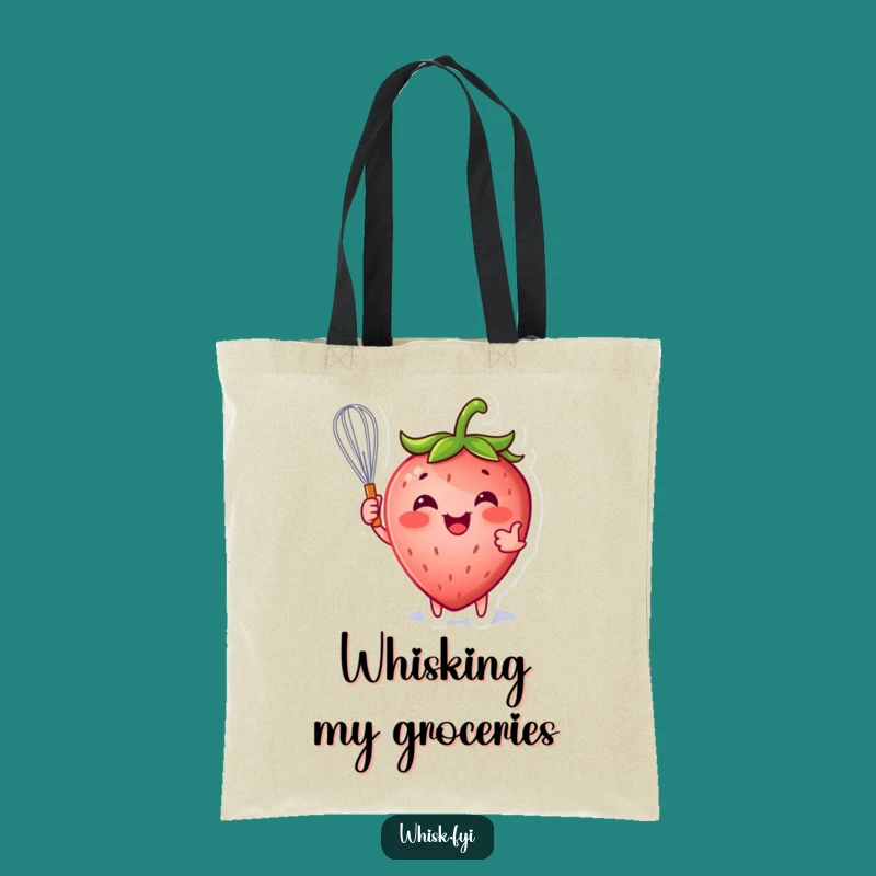 Funny Strawberry Whisk Tote Bag: Carry Your Baking Fun