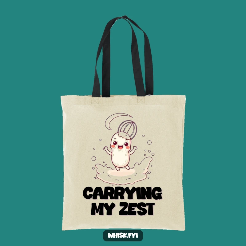 Funny Whisk Flour Cloud Tote Bag: Joyful Baker Accessory Gift