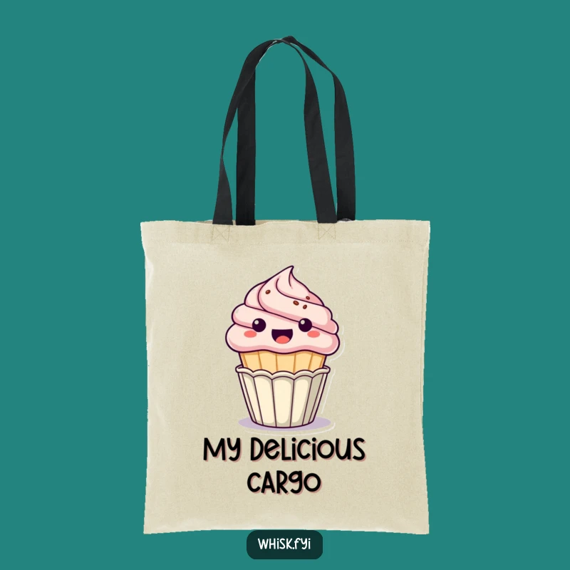 Funny Kawaii Cupcake Tote Bag: Chic & Hilarious Accessory for Shopping Gift