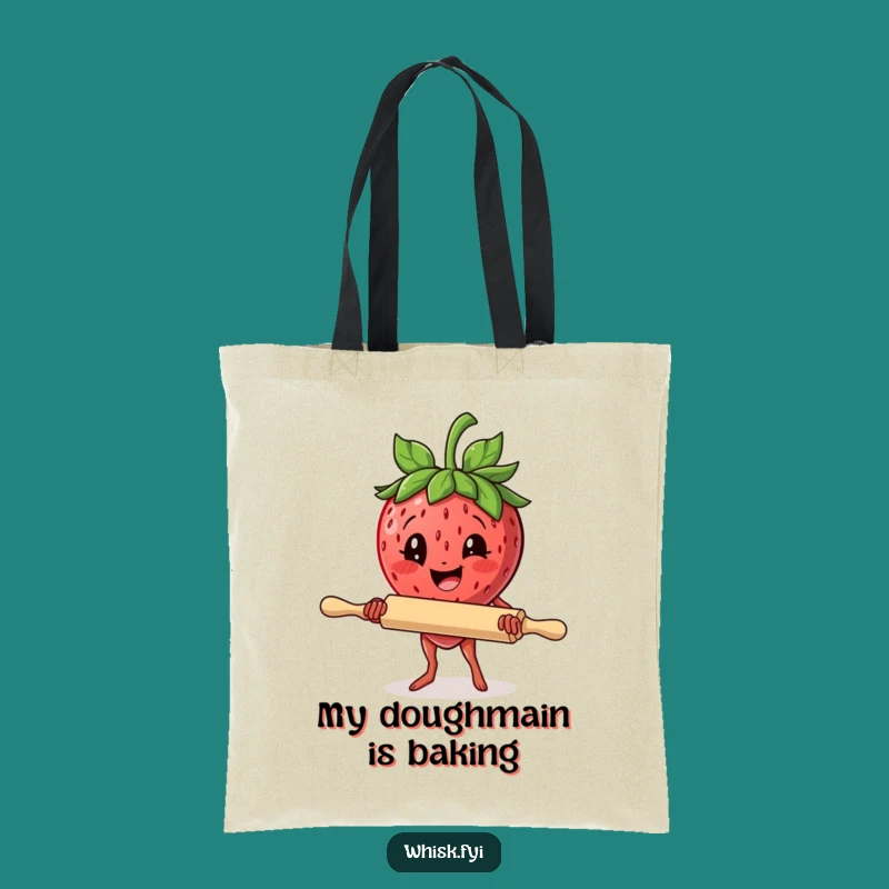 Funny Strawberry Rolling Pin Tote Bag: Carry Your Baked Goods with Humorous Style
