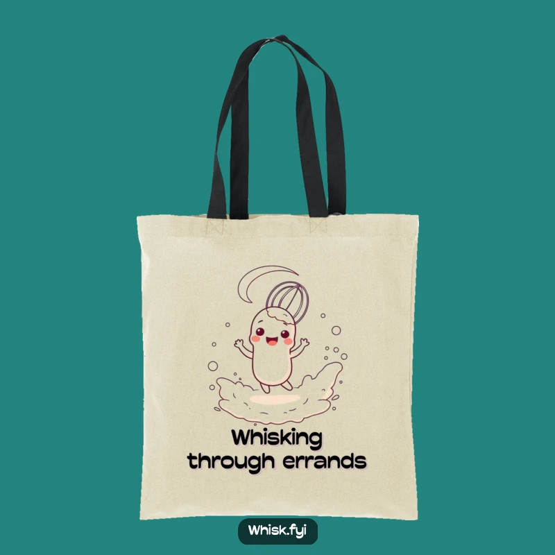Funny Whisk Flour Dance Tote Bag: Chef Character Carry-All Gift